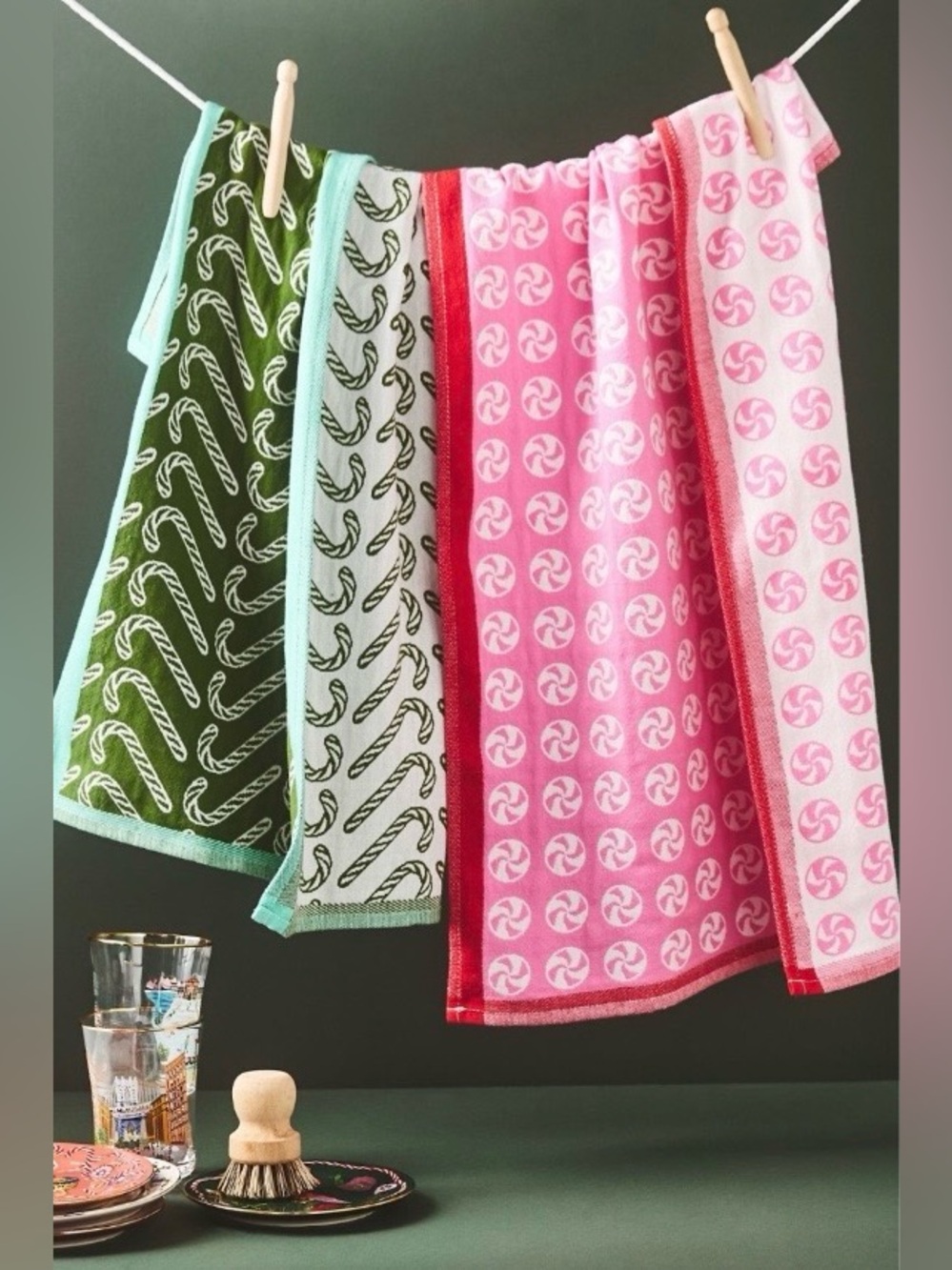▪️NWT Anthropologie Kringle Jacquard Dish Towels, Set of 2